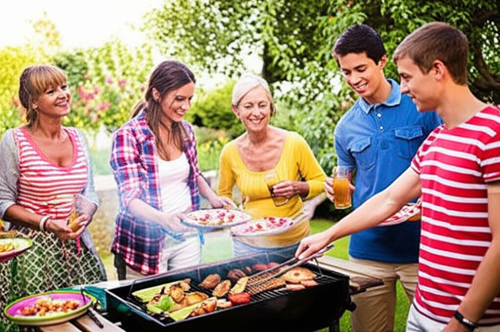 Hình ảnh tiệc nướng BBQ sử dụng than sạch sinh học